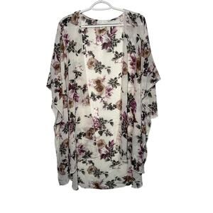 Emory Park Caley floral‎ sheer kimono womens 3XL cottagecore fairy ethereal boho